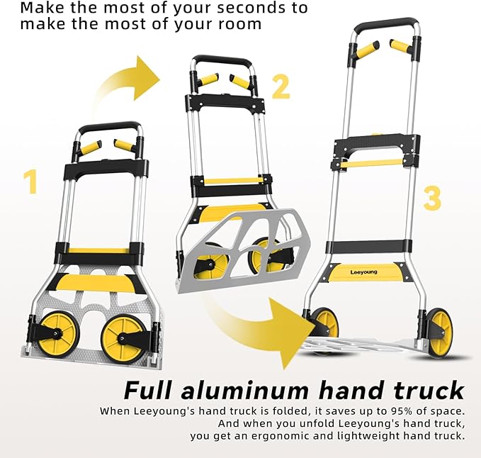 Aluminum Folding Hand Truck 309lb Capacity
