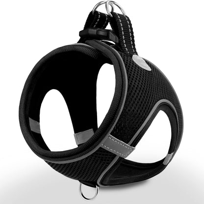 Joytale Step in Dog Harness, Soft Mesh Reflective Breathable Vest Harnesses, Easy Walk Harness with Safety Buckle for Small and Medium Dogs, M, Black