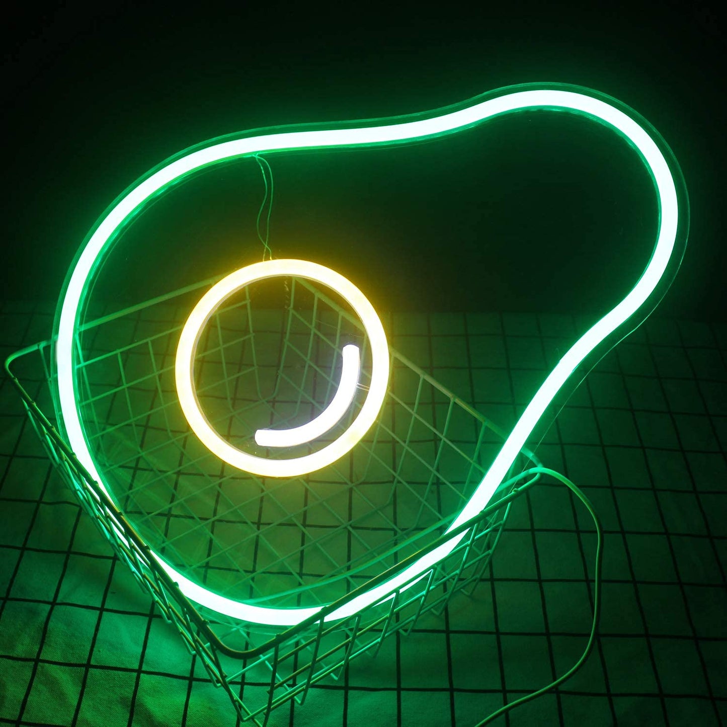 Avocado Neon Sign Green Fruit Led Light with USB Powered Switch Cute Avocado Light Up Signs for Bedroom Wall Decor Fruit Shop Store Christmas Birthday Party