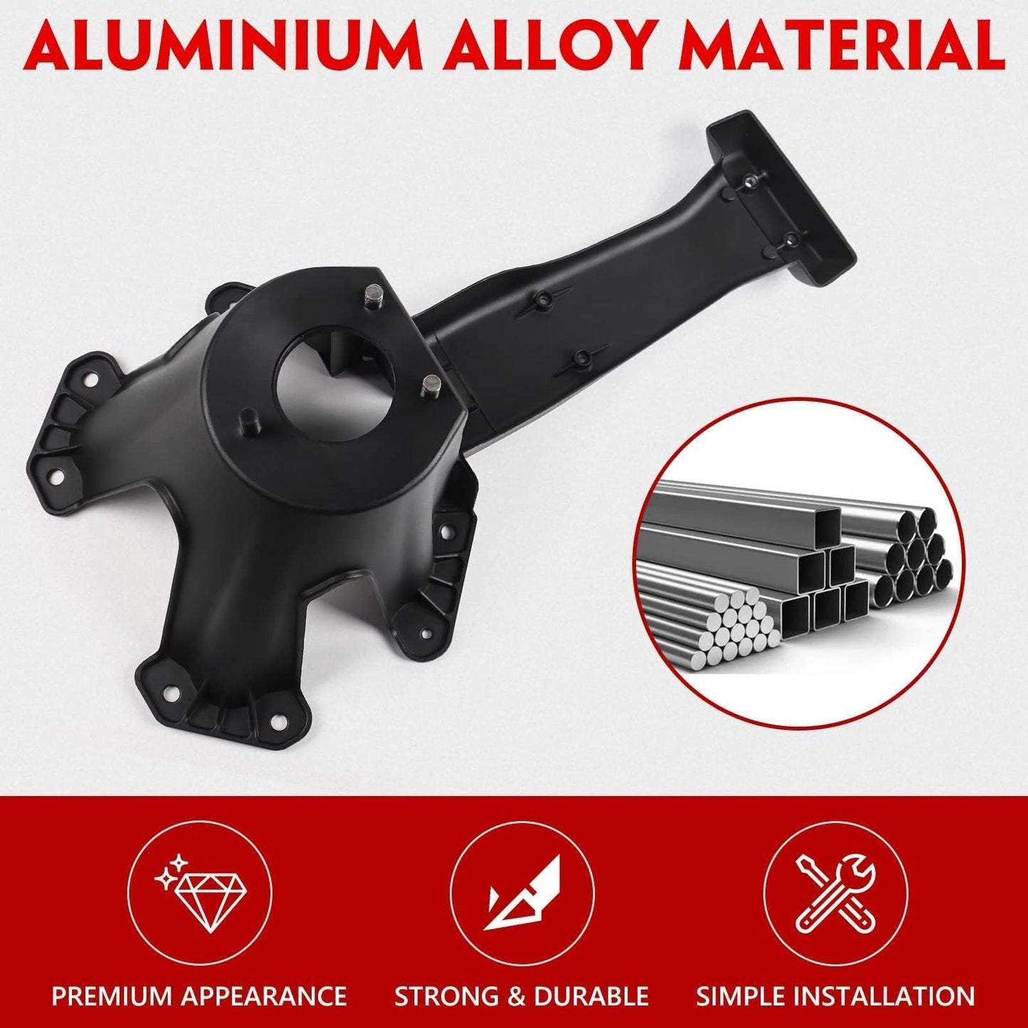 DKMGHT Spare Tire Holder Mounting Bracket Tire Carrier for Jeep Wrangler JK 07-18 with 3rd Third Brake Light Accessories 55397217AJ 68048581AA Aluminum Alloy Carrier Bracket(Red Lens)