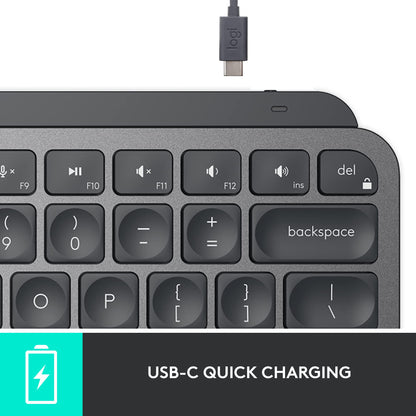 Logitech MX Keys S Wireless Keyboard, Low Profile, Fluid Precise Quiet Typing, Programmable Keys, Backlighting, Bluetooth, USB C Rechargeable, for Windows PC, Linux, Chrome, Mac - Graphite