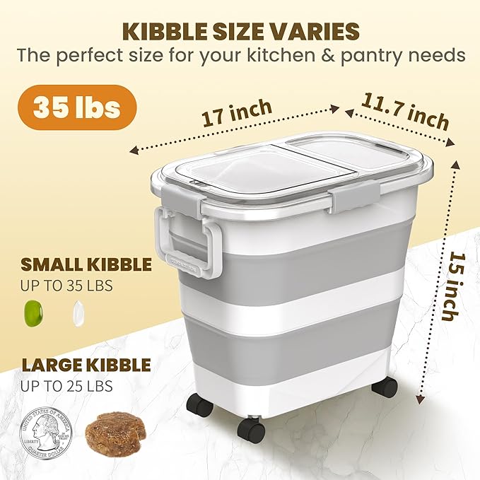 25-35Lbs Rice Container, Collapsible Food Storage Containers