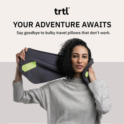 trtl Pillow - Scientifically Proven Super Soft Neck Support Travel Pillow - Machine Washable - Grey