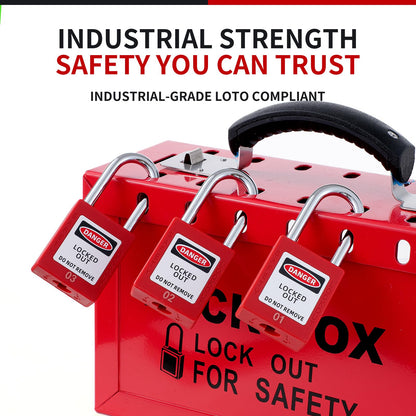 Lock Out Tag Out Locks and Keys, 10 Lockout Tagout Keyed Different Safe Pad Locks, OSHA Compliant Loto Locks for Lock Out Tag Out Stations (5, Red)