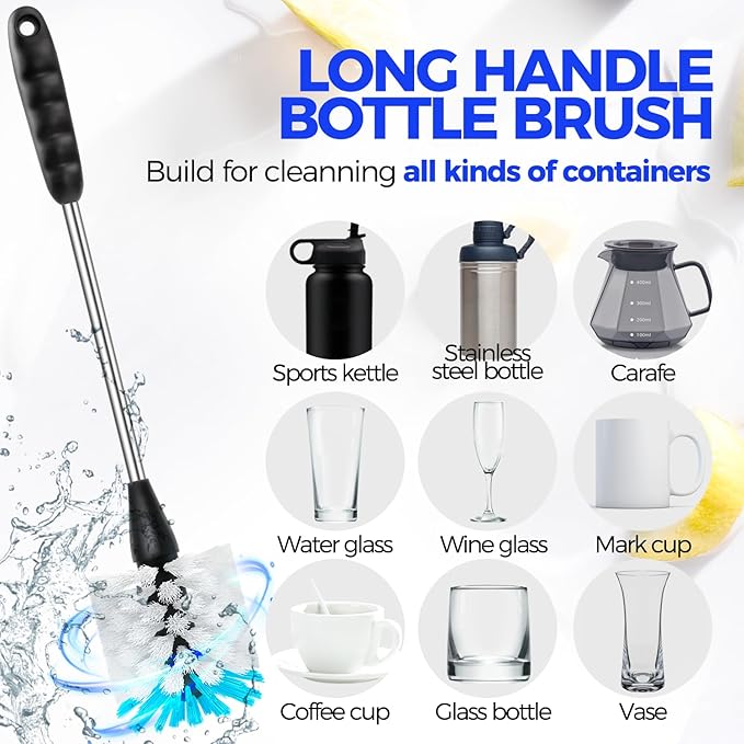 Holikme Bottle Brush Cleaner Set, 3 Straw Cleaner Brush, Bottle Cleaning Brush