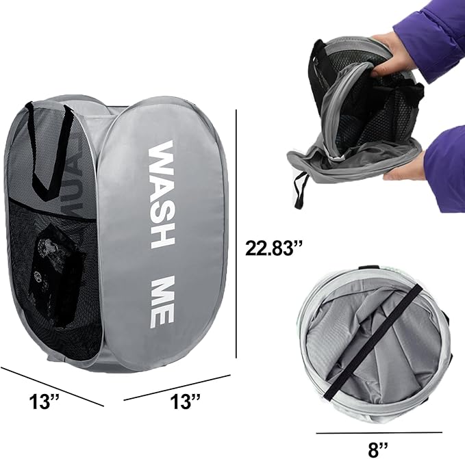 Pack of 2 Pop Up Laundry Hamper, Collapsible Laundry Baskets Dirty Clothes