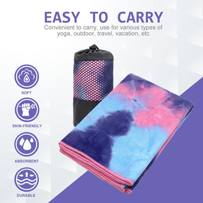 Eunzel Hot Yoga Towel - Microfiber Non Slip Yoga Mat Towel with Grip Dot Sweat Absorbent Towel for Hot Yoga, Pilates and Fitness 72" x 24", Dark Cyan/Orange