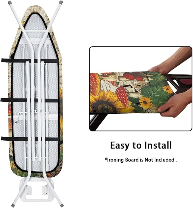 Sunflower Mushrooms Ironing Board Cover