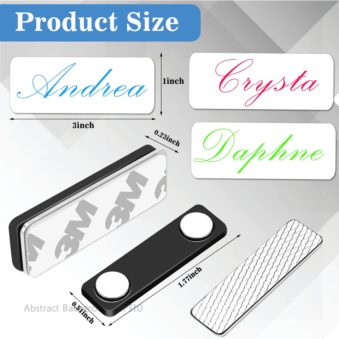 Magnetic Name Tags, 50-Pack Engravable Name Badge with Magnetic Backing, Reusable Name Tags(1" X 3")