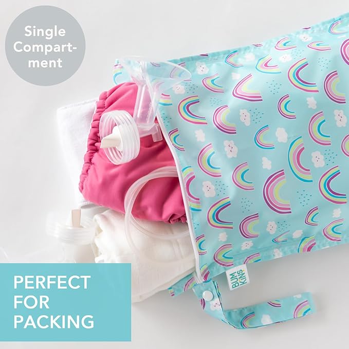 Bumkins Waterproof Wet Bag for Baby, Swim Suit, Cloth Diapers, Pump Parts