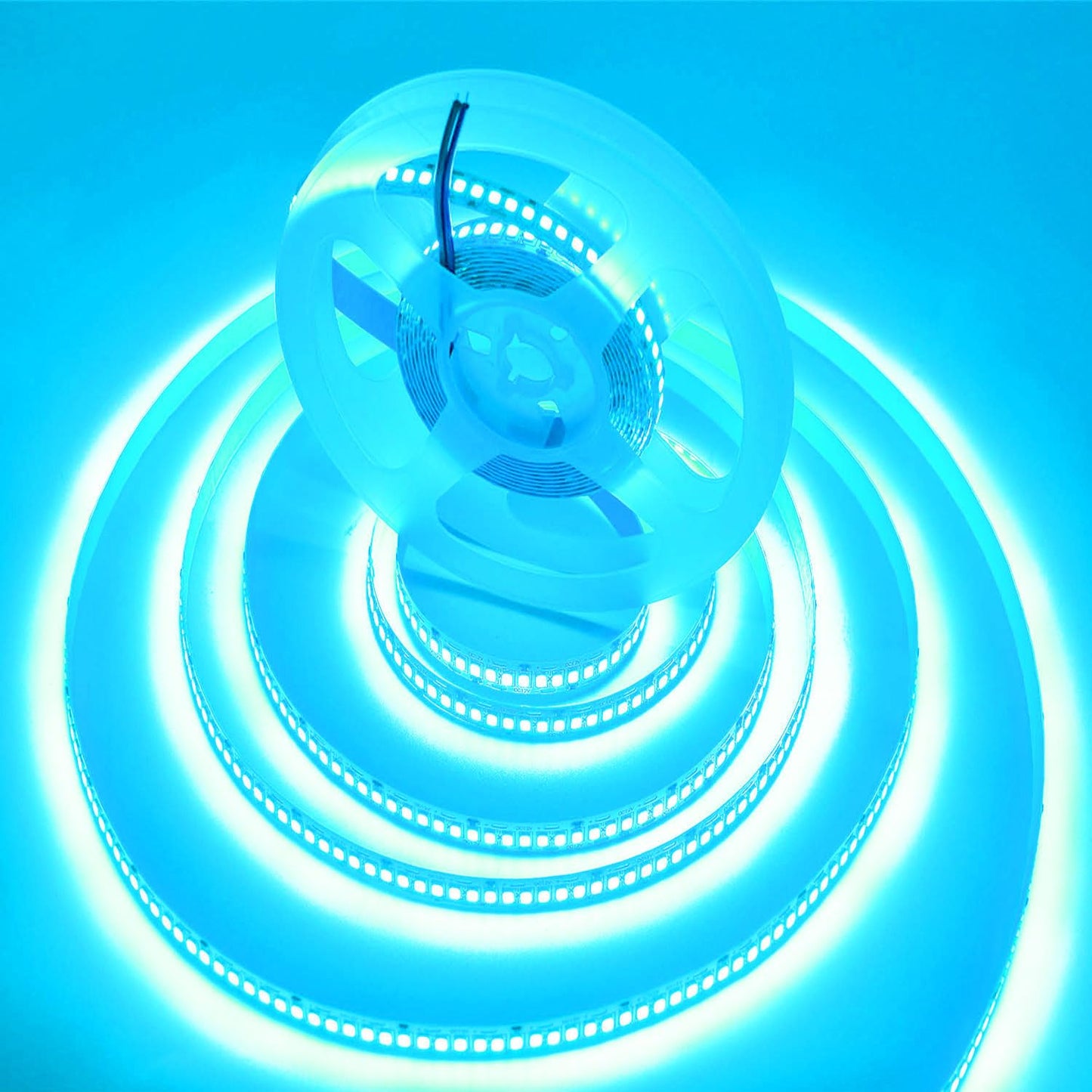 HAASHADA LED Strip Lights, DC12V 5m/16.4ft Dimmable 2835 LED Lights Strip, Super Bright 1200 LEDs 24000LM LED Ribbon Strip Lights Non-Waterproof, 2 Times Brightness Than SMD 5050 (Ice Blue)