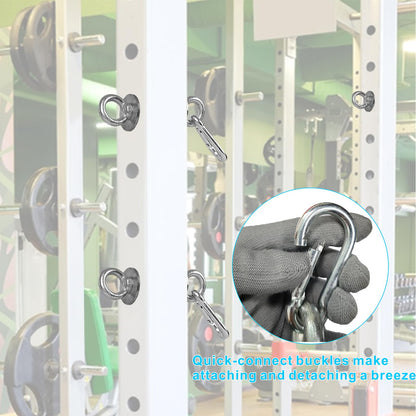 YZZHAJ Power Rack Attachments with Quick Connect Buckles, O-Ring Attachment for Squat Rack, Band Pegs Resistance Band Hooks Fits 2" x 2" Power Rack with 1" Hole