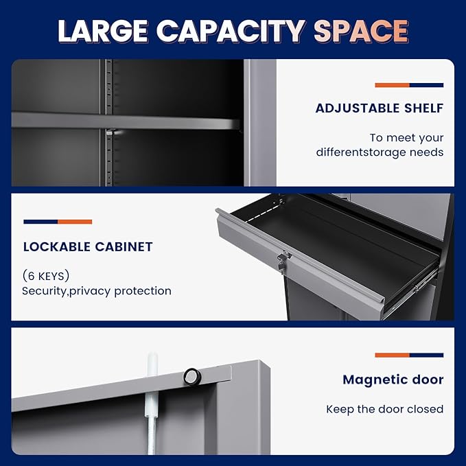 Yizosh Metal Garage Storage Cabinet