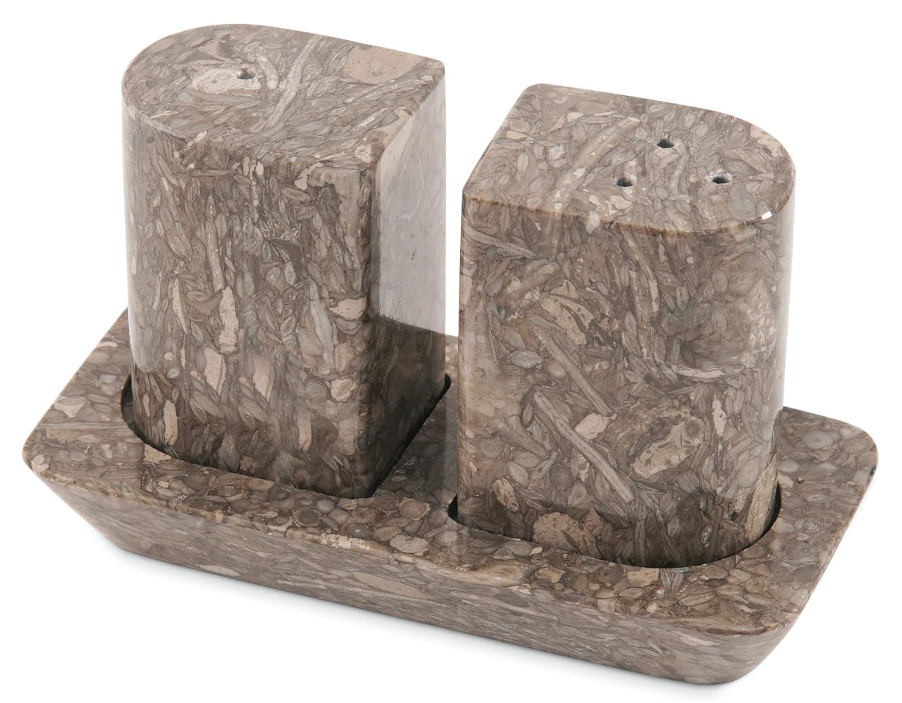 Radicaln Marble Salt and Pepper Shakers 2.5" Oceanic Handcrafted Stone Saleros Spice Set for Kitchen Table, Pink Salt Holder, Farmhouse Kitchen Decor, Elegant Home Essentials