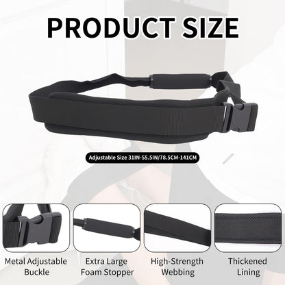Nordic Strap for Bench, Nordic Hamstring Curl Strap with Extra Large Foam Stopper and Thick Neoprene Padding, Fits Various Doors, Enhances Leg Strength and Muscles Training