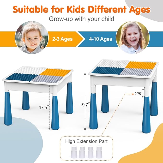 arscniek Toddlers Activity Table 7 in 1 Kids Activity Tables and 4 Chairs