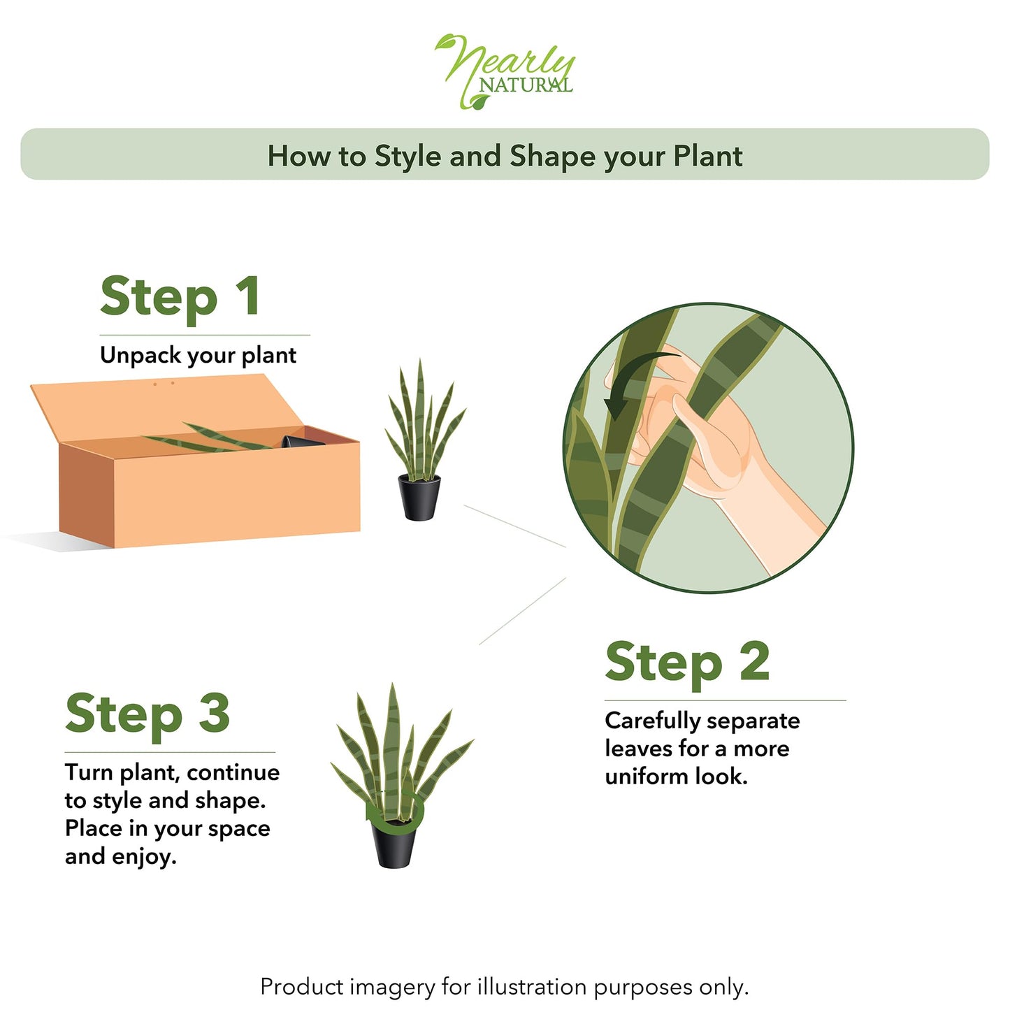 Nearly Natural 35in Artificial Snake Plant, Sansevieria Faux Greenery with Black Planter for Indoor Home Office Decor, Low Maintenance