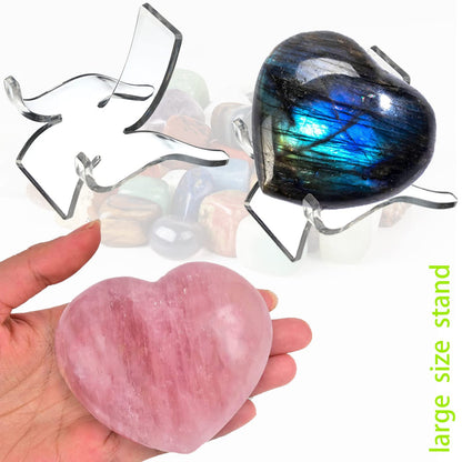 12 PCS Rock Display Stand Mini Acrylic Easel Stands ( 3 Sizes ) Acrylic Rock Holder Rock Stands for Display Multiple Sizes Small Collectibles - Crystal Painted Rock Geodes Rock Mineral Agate Fossil