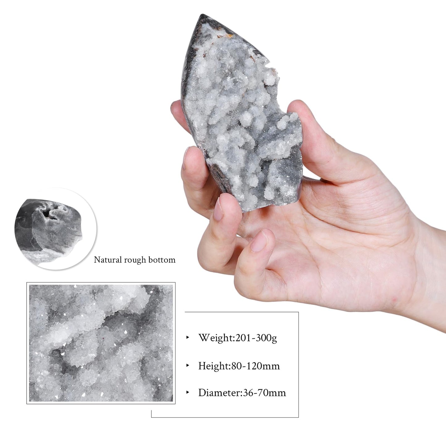 mookaitedecor Natural Sphalerite Geode Tower Crystal Cluster, Self-Standing Stone Point Rock Mineral Specimen for Collection Home Decor, 0.44-0.66 LB