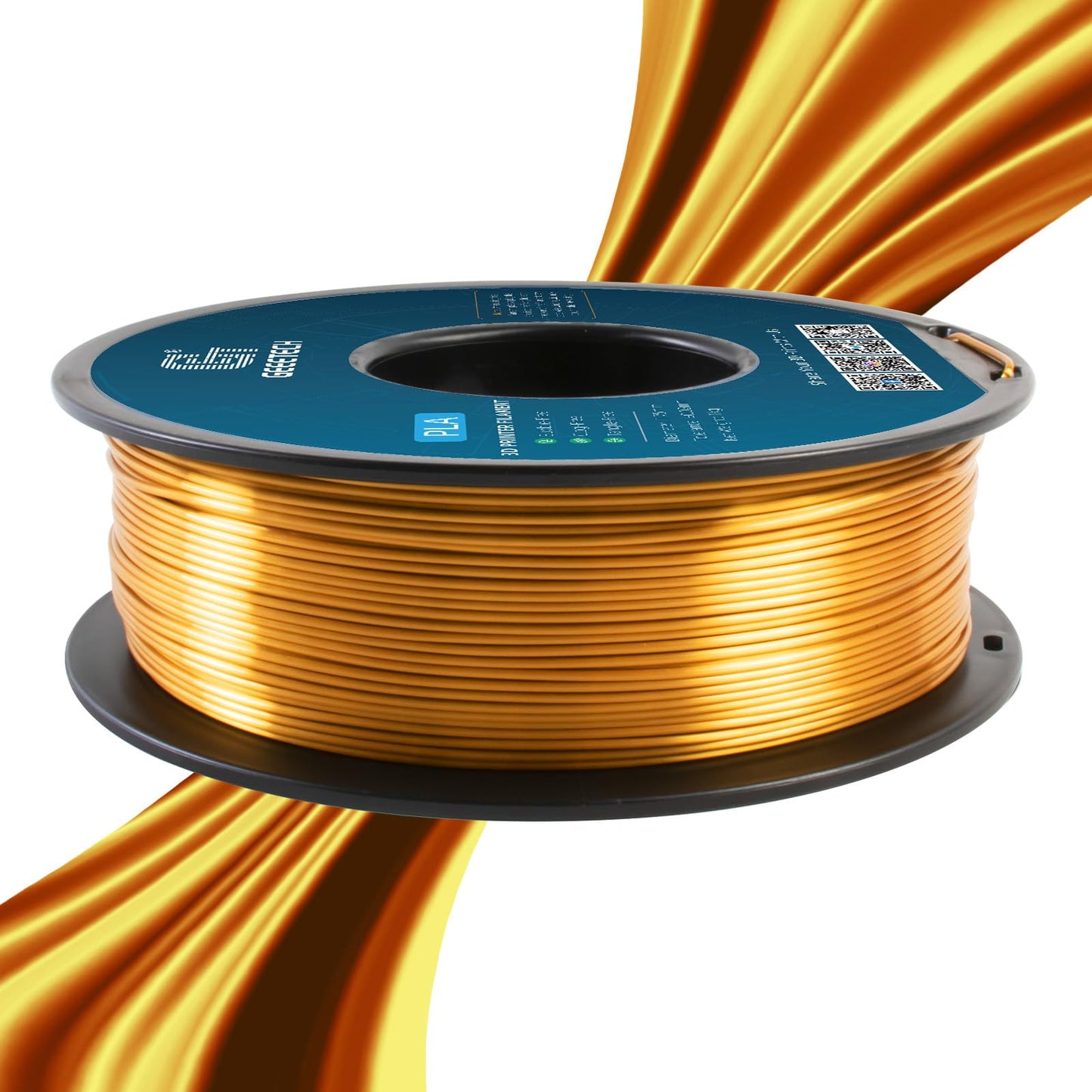 PLA Filament 1.75mm, Silk Style Filament, Geeetech 3D Printer Shine PLA Filament,1kg per Spool,Silk Gold