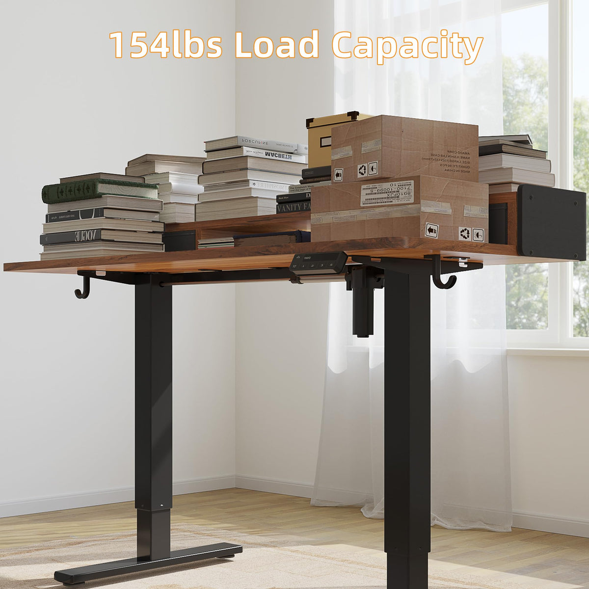 YIHAYO Low Height Adjustable Desk with Drawers, Lifts 18.1-28.3 Inches, Electric Standing Desk with Storage Shelf for short people, 40 x 24 Inches Table with Splice Board for Home Office, Rustic Brown