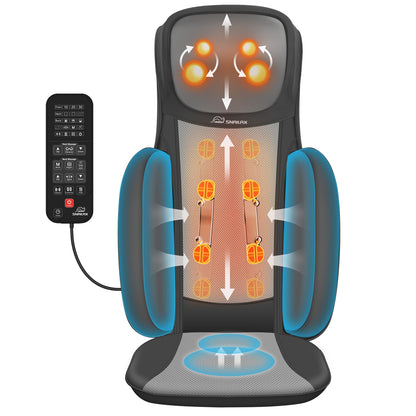 Snailax Shiatsu Neck and Back Massager with Heat, FSA HSA Eligible, Upgraded Massage Chiar Pad with Compression, Vibration, Chair Seat Massager for Home, Office, Gifts for Men, Women