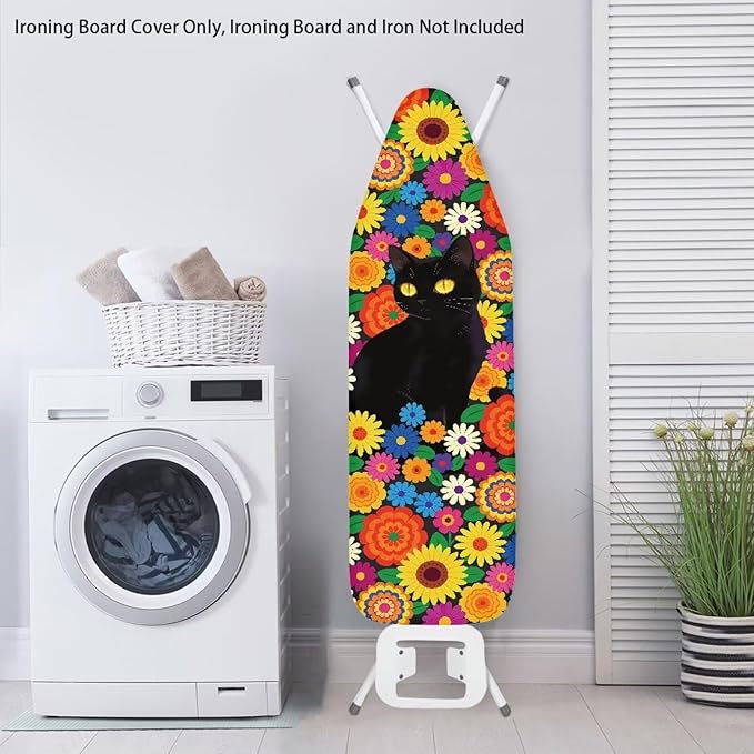 Sprowallow Hippie Cat Ironing Board Covers 15x54 inch Extra Thick Heavy Duty