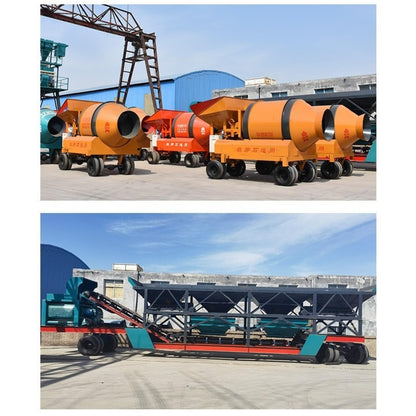 Mobile Aggregate Batching Plant, Portable Cement Mixing Station with Control System and Discharge Structure, Compact Concrete Mixer Unit