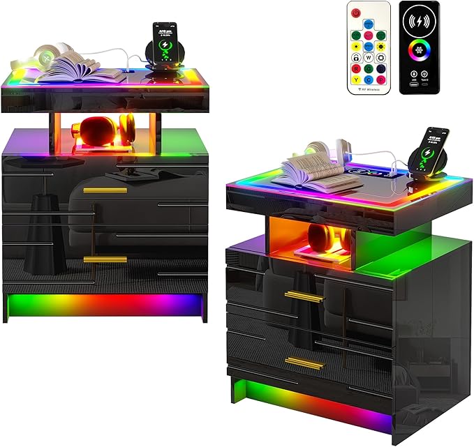 WOOVIVS Nightstand Set of 2
