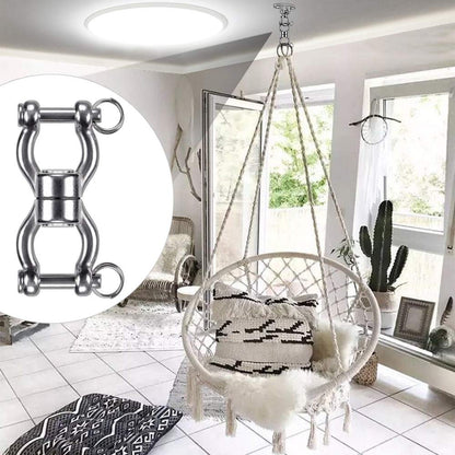 SELEWARE Silent Bearing Swing Swivel, 360° Rotational Device Hanging Accessory with Removeable Buckle for Tree Swing, Hammock Chair, Climbing Rope, Yoga, Kids Swing Swivel 1201LB Capacity