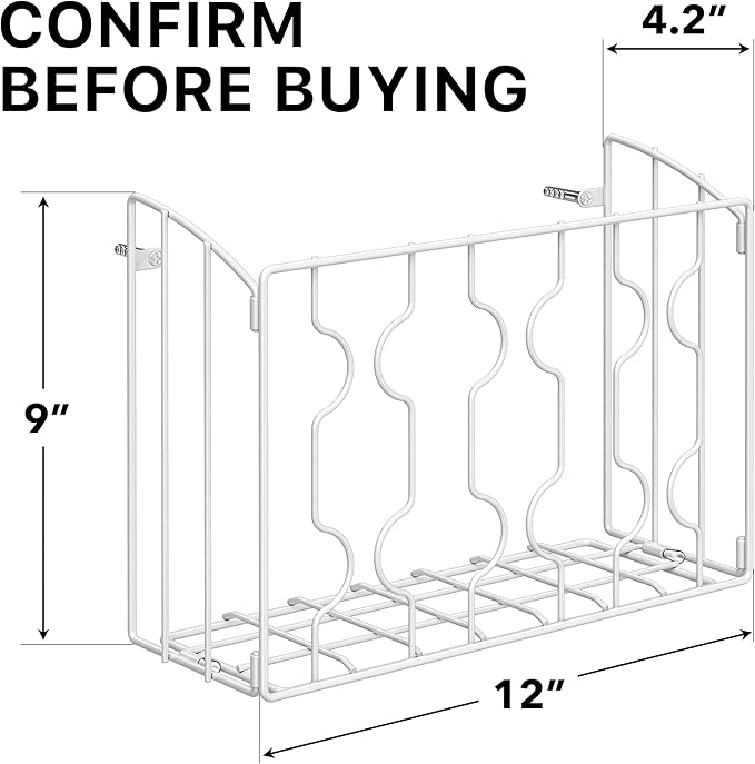 SIMPLE HOUSEWARE Wall Door Mount Kitchen Wrap Organizer Rack