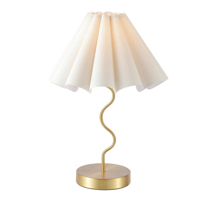 EOEYYOYB Pleated Table Lamp, Table Lamp for Bedroom, Bedside Lamps for Nightstand with Linen Lampshade, Modern Lamp for Bedroom Home Office Decor