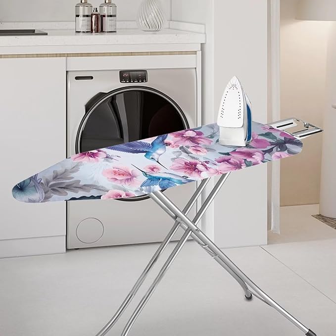 Hummingbird Floral Ironing Board Cover Elastic Edge, Heavy Duty Iron Pad Covers