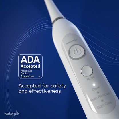 Waterpik Sensonic Sonic Electric Toothbrush, Rechargeable Toothbrush for Adults with 3 Modes, Travel Case, USB Charger, Modern Gray STW-03W027, Packaging May Vary