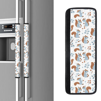 Buyidec Refrigerator Door Handle Covers Cute Squirrels Winter Snow Fridge Handle Cover Washable Dishwasher Microwave Fridge Oven Door Decor Handle Cover Keep Your Kitchen Appliances Clean
