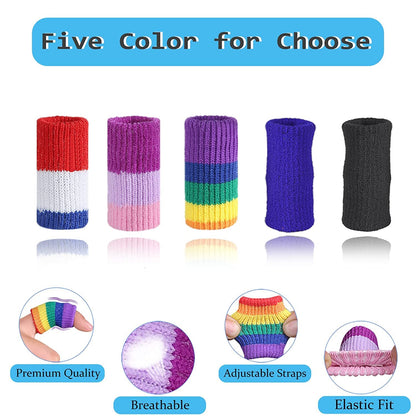 EDNYZAKRN Finger Compression Sleeves Support, Finger Protectors Cots for Arthritis Swelling Basketball Sport, Breathable Elastic (10, Rainbow, One Size)
