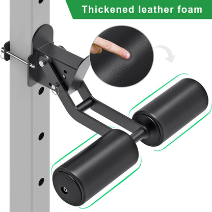SELEWARE Nordic Hamstring Curl Squat Rack Attachment for 3x3 Power Rack with 5/8" or 1" Hole - Adjustable Leg Hold Down Attachment with Leather Surface for Home Gym Workouts