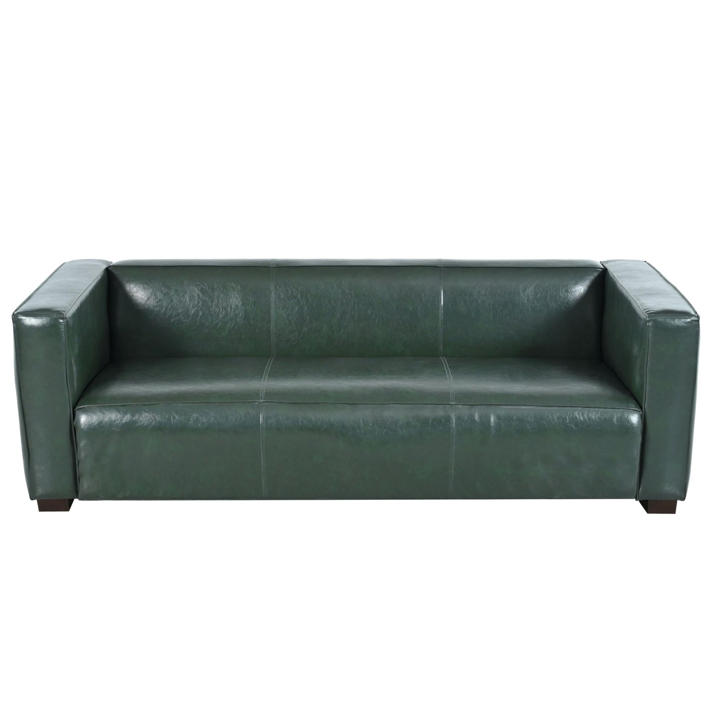 Merax Mid Century Modern 3 Seater Sofa with Birch Wood Legs, 80" Wide Smooth Upholstered Couch for Living Room, Apartment, Green