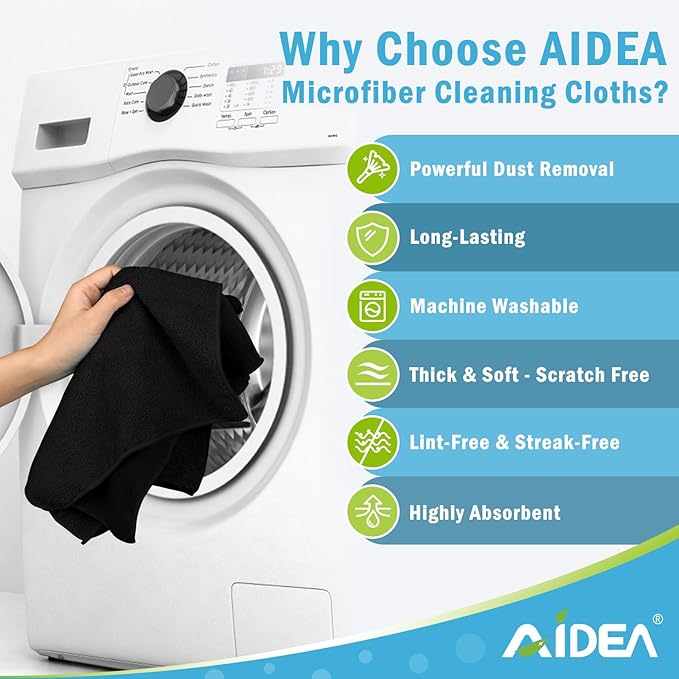 AIDEA Microfiber Cleaning Cloth 100PK, Soft Microfiber Towels