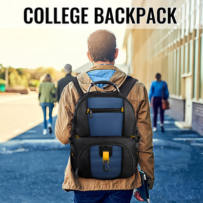 MATEIN Travel Laptop Backpack Large, 17.3 Inch Backpack 50L School Bag Water Resistant, Work Computer Rucksack for Men Anti Theft TSA with USB Charging Port, Laptop Bags for School Business-Roy Blue