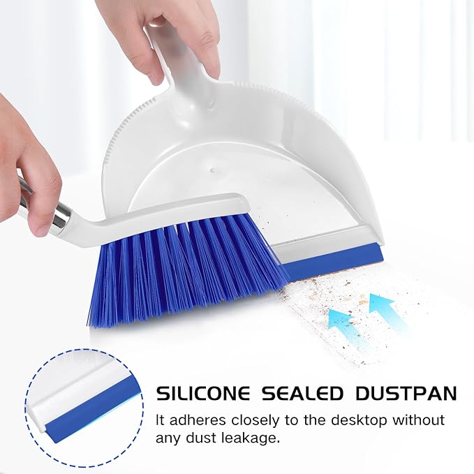 NACENA Mini Broom and Dustpan Set, Small Dust Pan and Brush Set