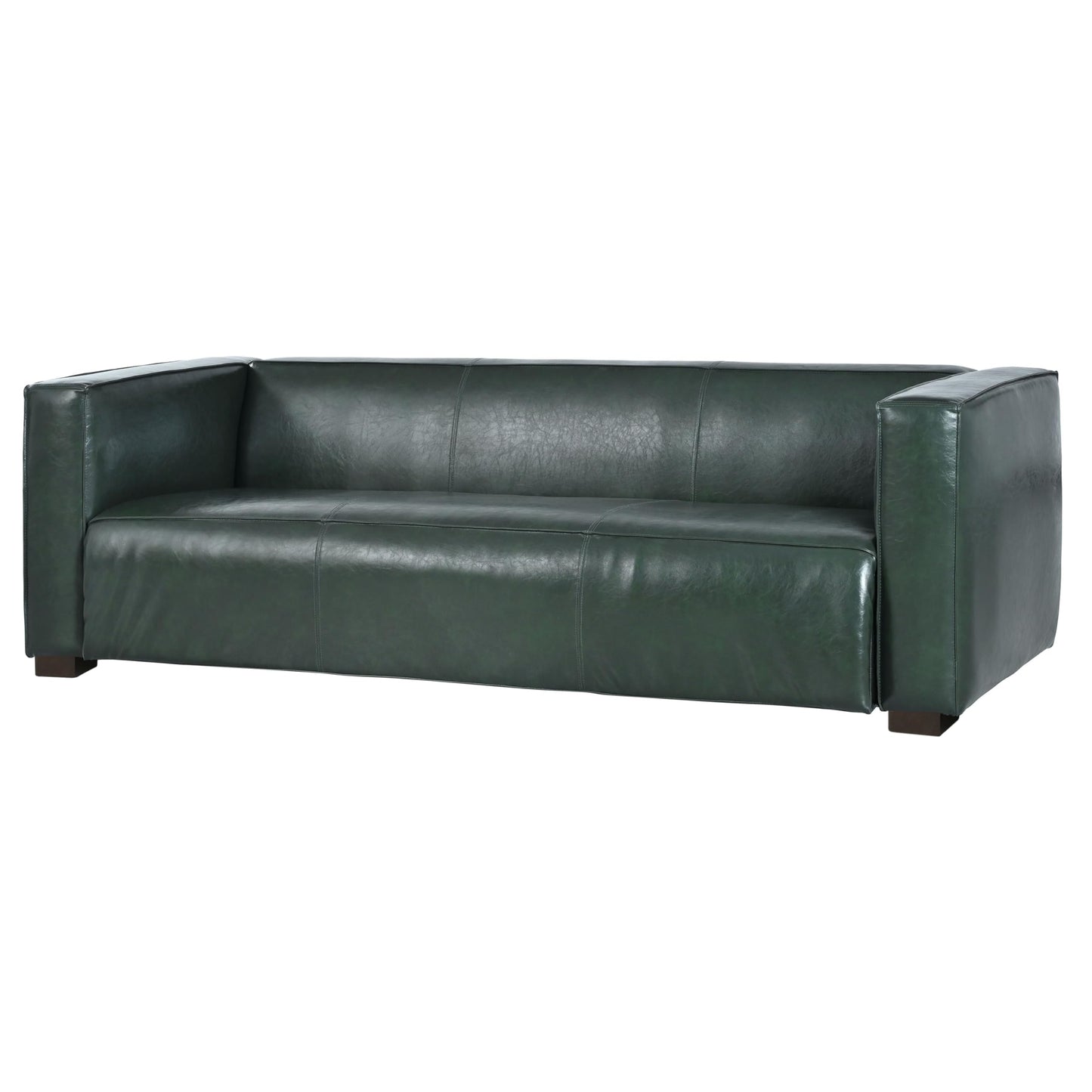 Merax Mid Century Modern 3 Seater Sofa with Birch Wood Legs, 80" Wide Smooth Upholstered Couch for Living Room, Apartment, Green