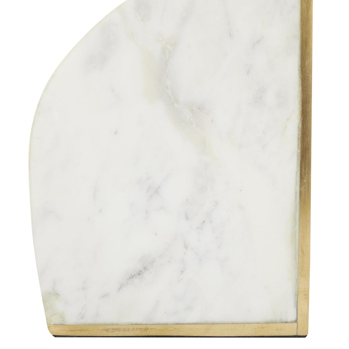 CosmoLiving by Cosmopolitan Marble Geometric Bookends with Gold Inlay, Set of 2 4"W, 6"H, White