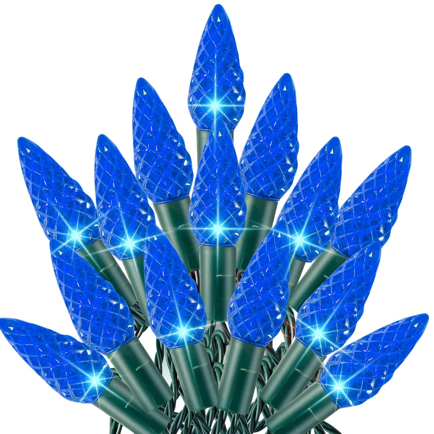 TW SHINE C6 Christmas String Lights, 200 LED 66 FT Christmas Lights Outdoor with 8 Modes Timer, Waterproof Connectable for Indoor Yard Xmas Tree House Christmas Decorations (Blue)