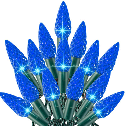 TW SHINE C6 Christmas String Lights, 200 LED 66 FT Christmas Lights Outdoor with 8 Modes Timer, Waterproof Connectable for Indoor Yard Xmas Tree House Christmas Decorations (Blue)