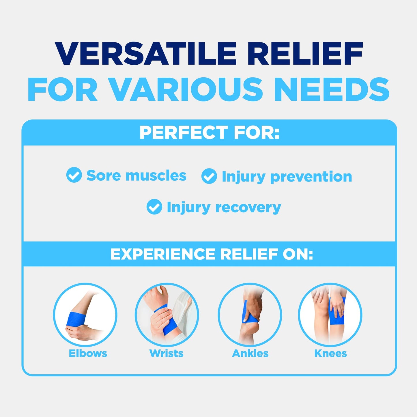 ICEE Tape – Self-Adhering Compression Wrap, Instant Cooling Sensation, No Refrigeration Needed (Blue)