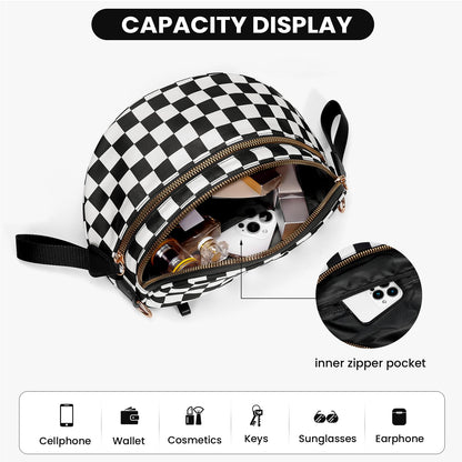 Checkered Crossbody Bum Bags for Women Nylon Checkered Purse Checkerboard Fanny Pack
