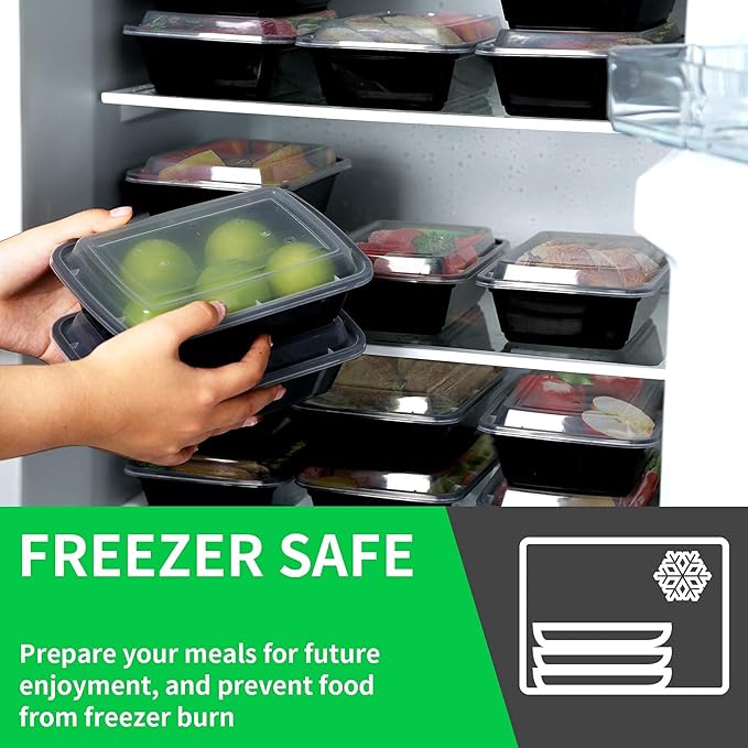 WGCC Meal Prep Containers, 32OZ 50 Pack Extra-thick Food Storage Containers