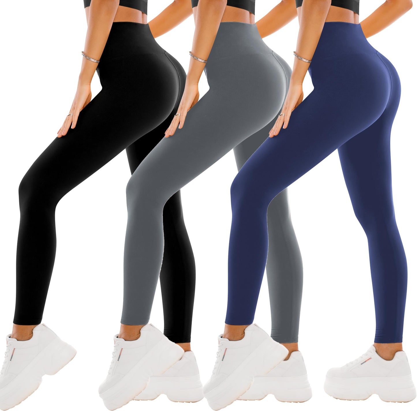 SINOPHANT Fleece Lined Leggings for Women, Soft Elastic High Waisted Thermal Warm Winter Thick Yoga Pants