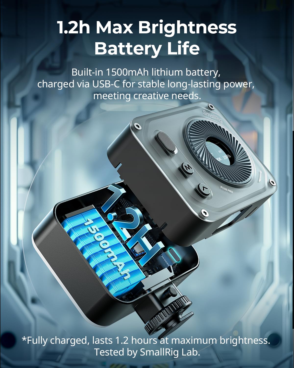 SMALLRIG Vibe P108 Pro RGB Video Light, Portable Led Camera Light for Photography, Cold Shoe Light, CRI95+, 2500-6500K, 12 Effects, Fill Light Accessories for Content Creator, Streaming